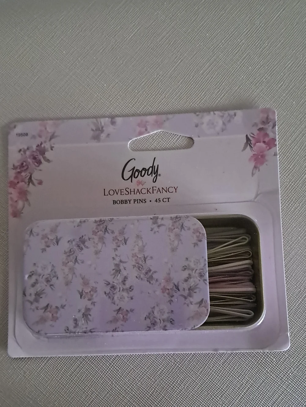 LoveShackFancy Lavender and Pink Floral Bobby Pin Tin